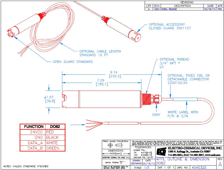 Triton® DO82 Optical Dissolved Oxygen Sensors