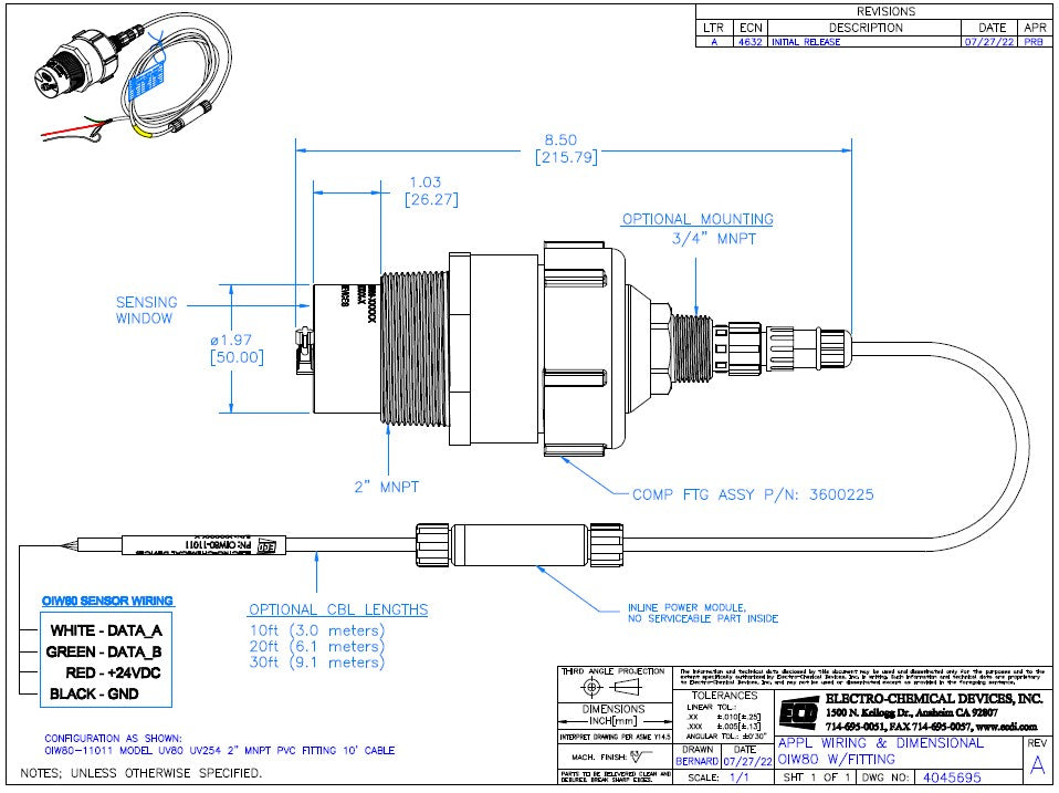 OIW80 Oil In Water Sensor