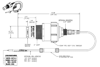 UV80 UV254nm COD, BOD, TOC, SAC Sensor